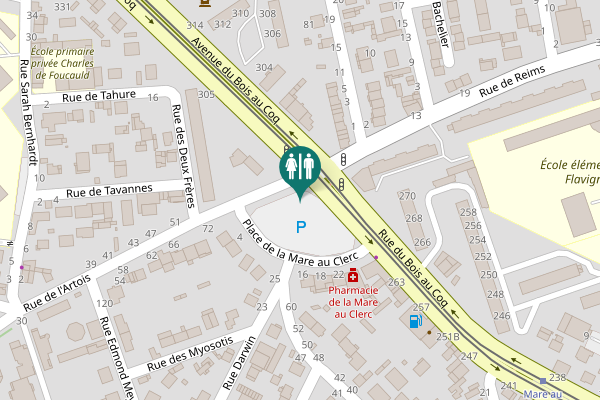 Map showing location of Rue de l'Artois Toilet