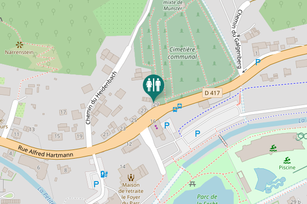 Map showing location of Rue Alfred Hartmann 29 Toilet