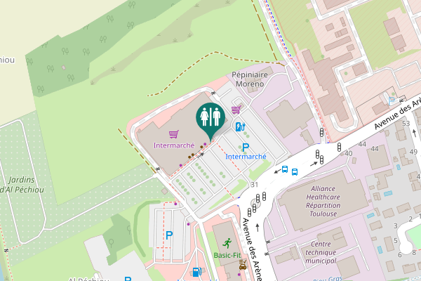 Map showing location of Rue des Jardins Toilet