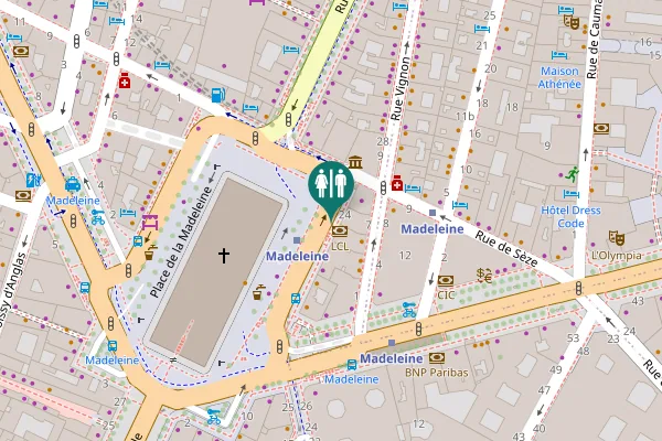 Map showing location of Place de la Madeleine 22 Toilet