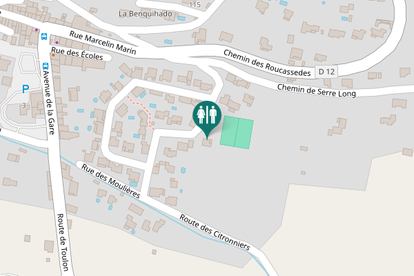 Map showing location of Route des Citronniers Toilet