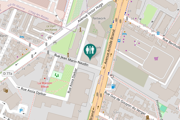Map showing location of Avenue Aristide Briand 40 Toilet
