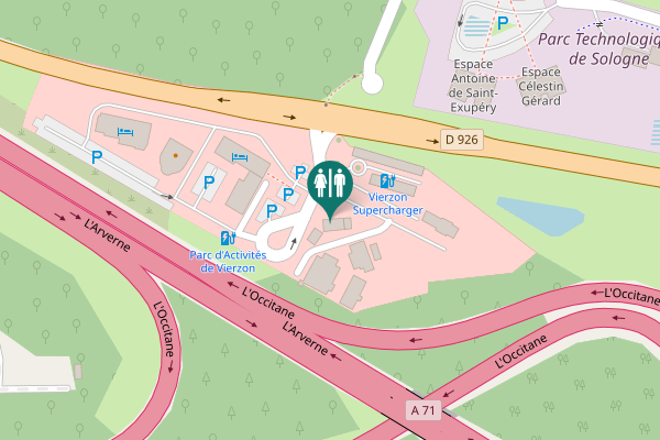 Map showing location of Route de Vielfond Toilet