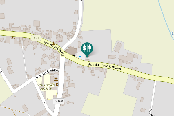 Map showing location of Rue du Proscrit Billard Toilet