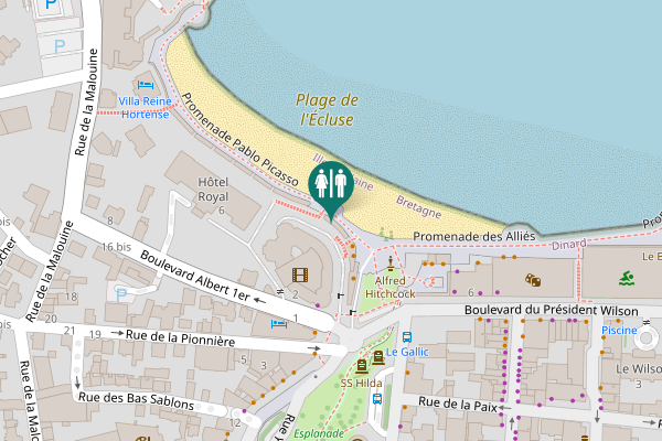Map showing location of Promenade Pablo Picasso Toilet