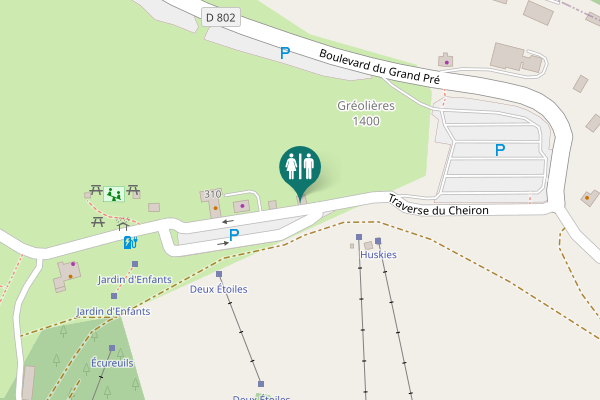 Map showing location of Esplanade Baron Caille de Tornaco Toilet