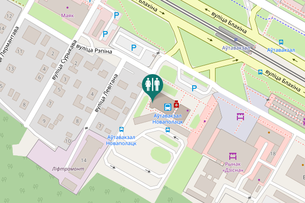 Map showing location of вуліца Блахіна 8А Toilet