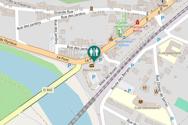 Map showing location of Le Pont 3 Toilet