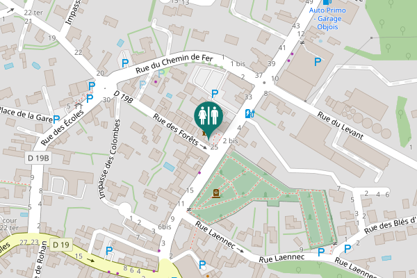 Map showing location of Avenue Georges Clemenceau 25 Toilet