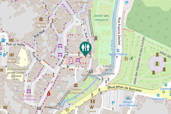 Map showing location of Place des Lices 4 Toilet