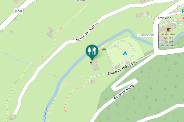 Map showing location of Route du Pré Coulet Toilet