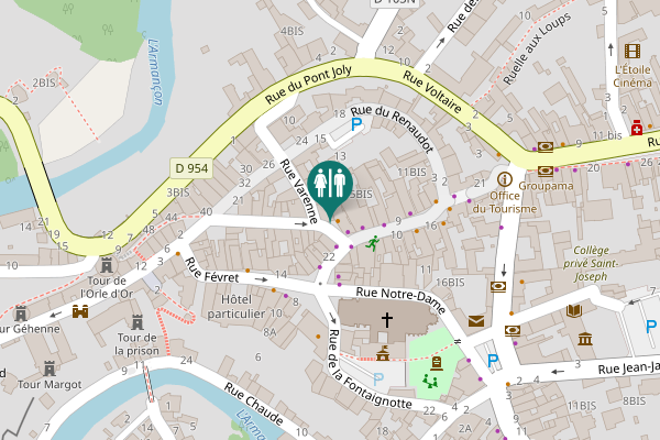 Map showing location of Rue du Vieux Marché Toilet