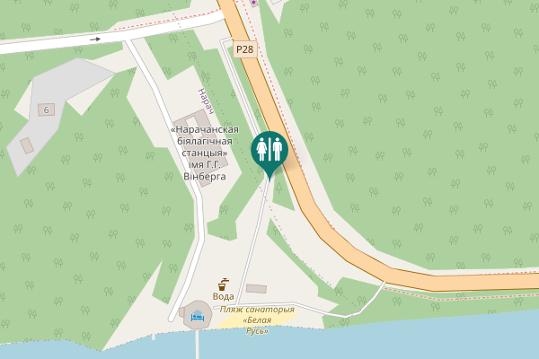 Map showing location of Р28 Toilet