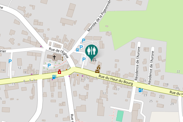 Map showing location of Rue du Haut du Bourg 2 Toilet