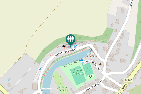 Map showing location of Chemin des Grottes Toilet