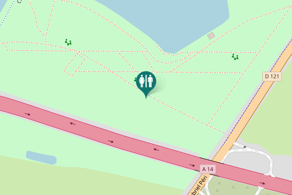 Map showing location of A 14 Toilet