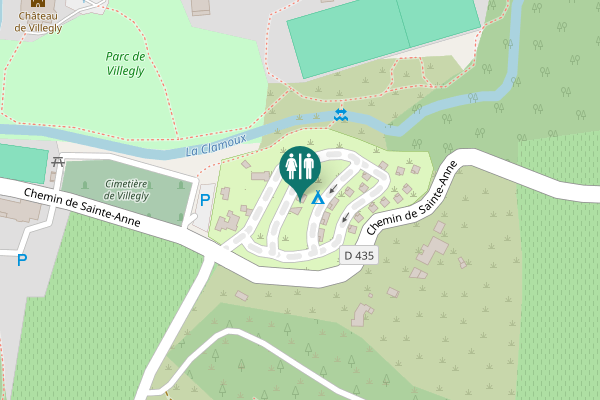 Map showing location of Villegly Toilet