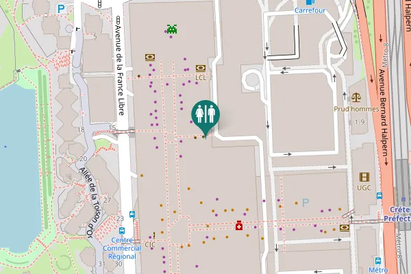 Map showing location of Centre Commercial Créteil Soleil Toilet