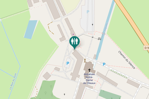 Map showing location of Chemin du Silence Toilet