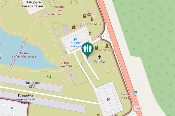 Map showing location of Р28 Toilet