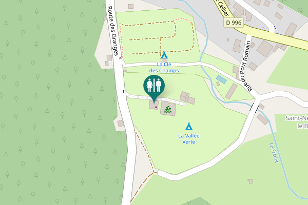 Map showing location of Route des Granges 9 Toilet