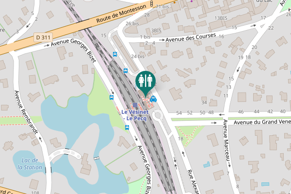 Map showing location of Rue Alexandre Dumas 22 Toilet