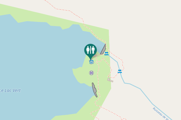 Map showing location of Via Alpina Toilet