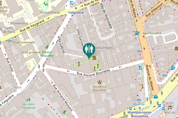 Map showing location of Rue Antoine Bourdelle 18 Toilet