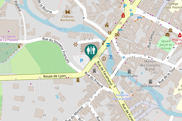 Map showing location of Rue de l'Hôtel de Ville 19 Toilet