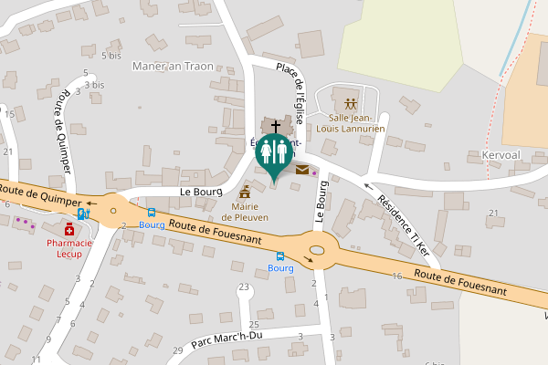 Map showing location of Place de l'Église 16 Toilet