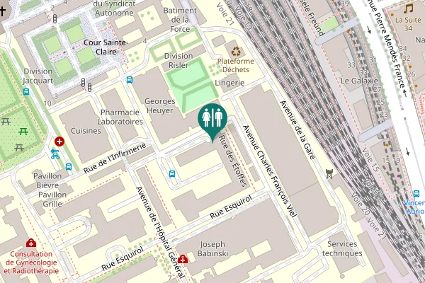 Map showing location of Rue des Étoffes Toilet