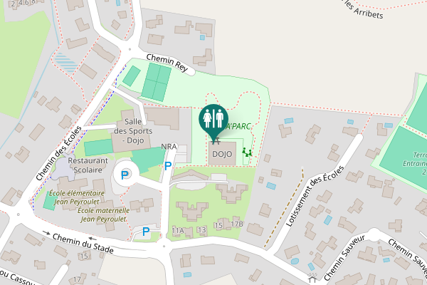 Map showing location of Chemin Sauva'Parc 10 Toilet