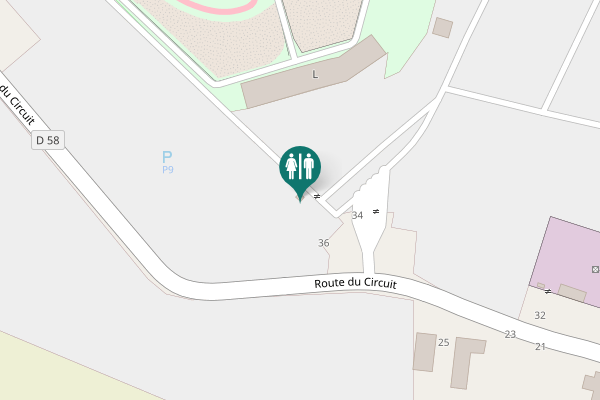 Map showing location of Route du Circuit 36 Toilet