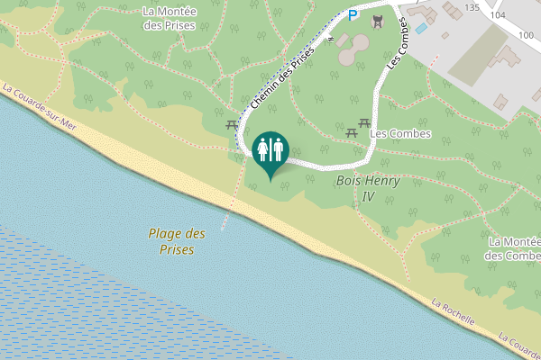 Map showing location of Chemin des Prises Toilet