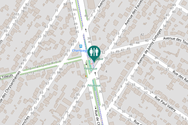 Map showing location of Toilettes publiques