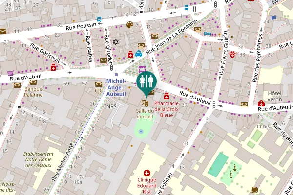 Map showing location of Rue d'Auteuil 47 Toilet