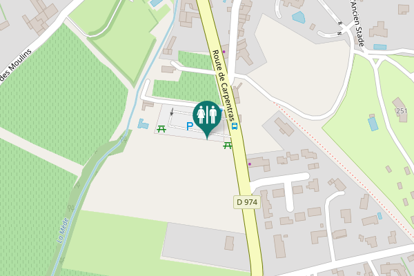 Map showing location of Route de Carpentras Toilet