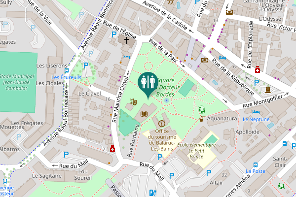Map showing location of Rue Romaine Toilet