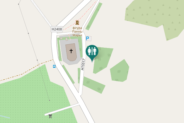 Map showing location of Н15517 Toilet