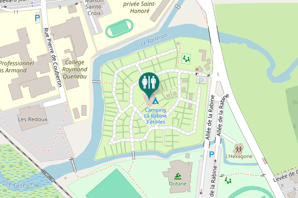 Map showing location of Allée de la Rabine Toilet