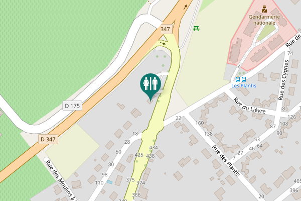 Map showing location of Boulevard Pasteur Toilet
