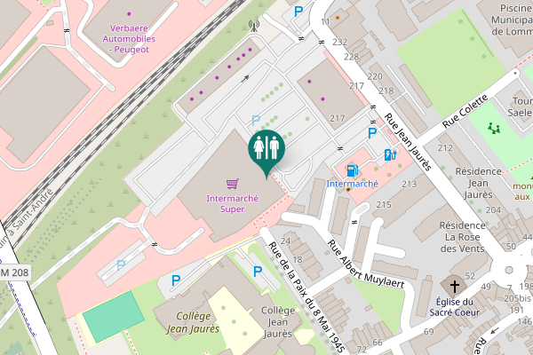 Map showing location of Toilettes
