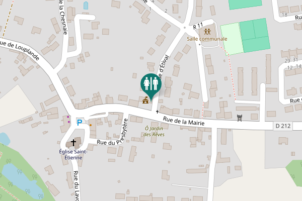 Map showing location of Rue d'Étival Toilet