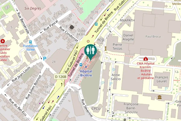 Map showing location of Rue Gabriel Péri Toilet