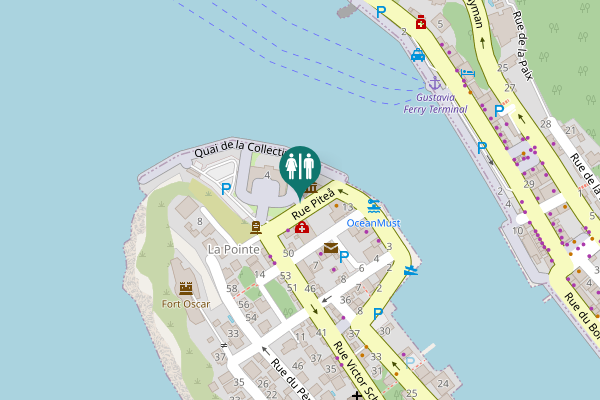 Map showing location of Gustavia Toilet