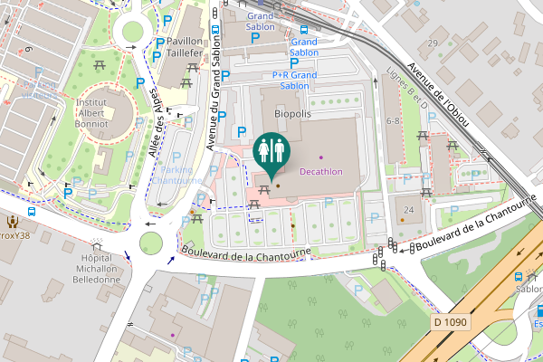 Map showing location of Avenue du Grand Sablon 5 Toilet
