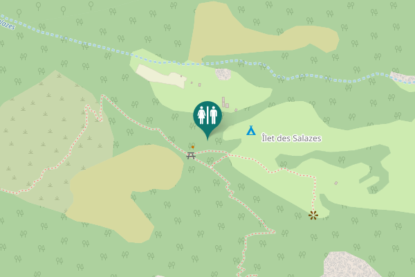 Map showing location of Sentier de la Source du Cap Bouteille Toilet