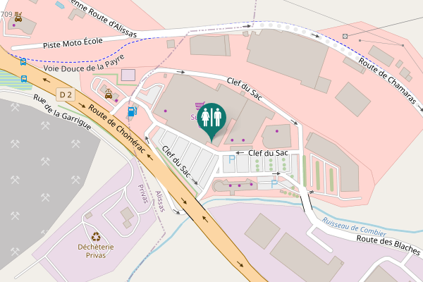 Map showing location of Clef du Sac Toilet