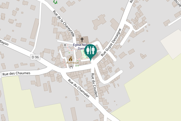 Map showing location of Place de l'Église Toilet