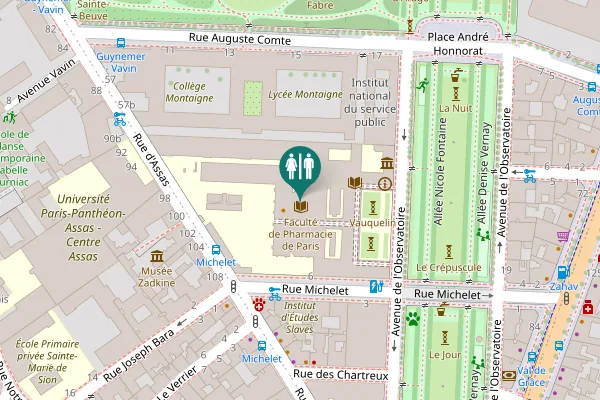 Map showing location of Rue Michelet 6 Toilet
